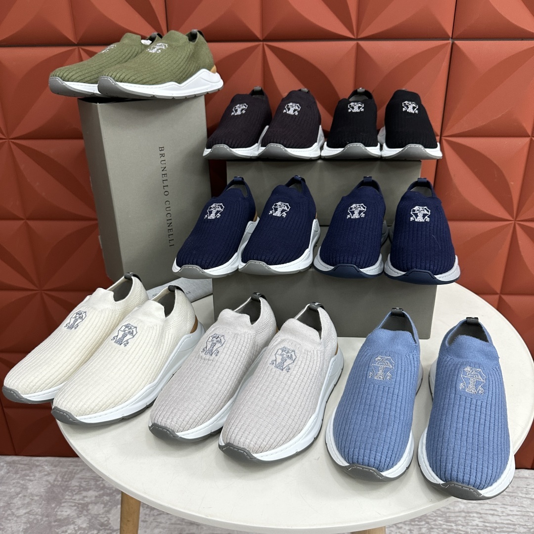 💋💍BC新品 Brunello Cucinell* 针织低帮运动鞋 官方 6,300 进口弹力飞织面料
