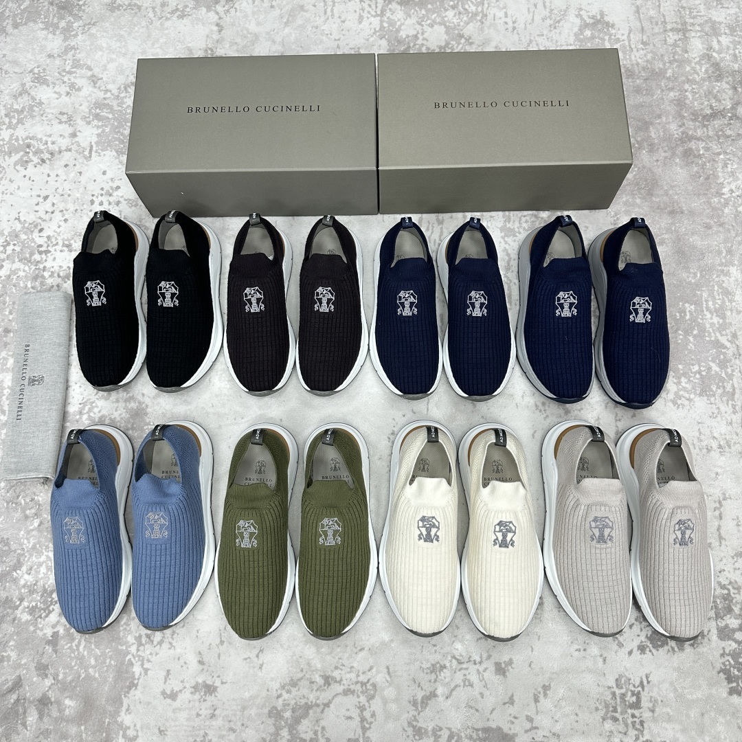 💋💍BC新品 Brunello Cucinell* 针织低帮运动鞋 官方 6,300 进口弹力飞织面料