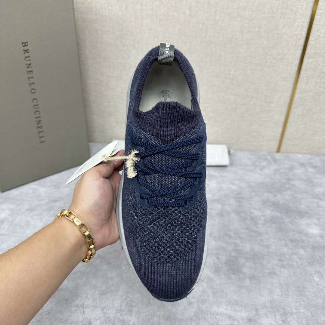 💋💍BC新品 Brunello Cucinell* 针织低帮运动鞋，进口弹力飞织面料  高级针织品以现代
