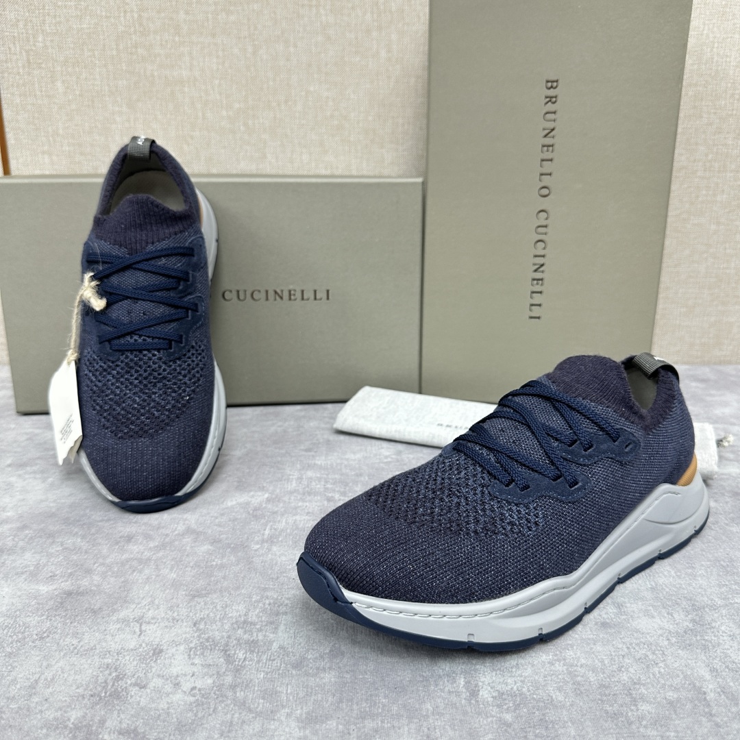 💋💍BC新品 Brunello Cucinell* 针织低帮运动鞋，进口弹力飞织面料  高级针织品以现代