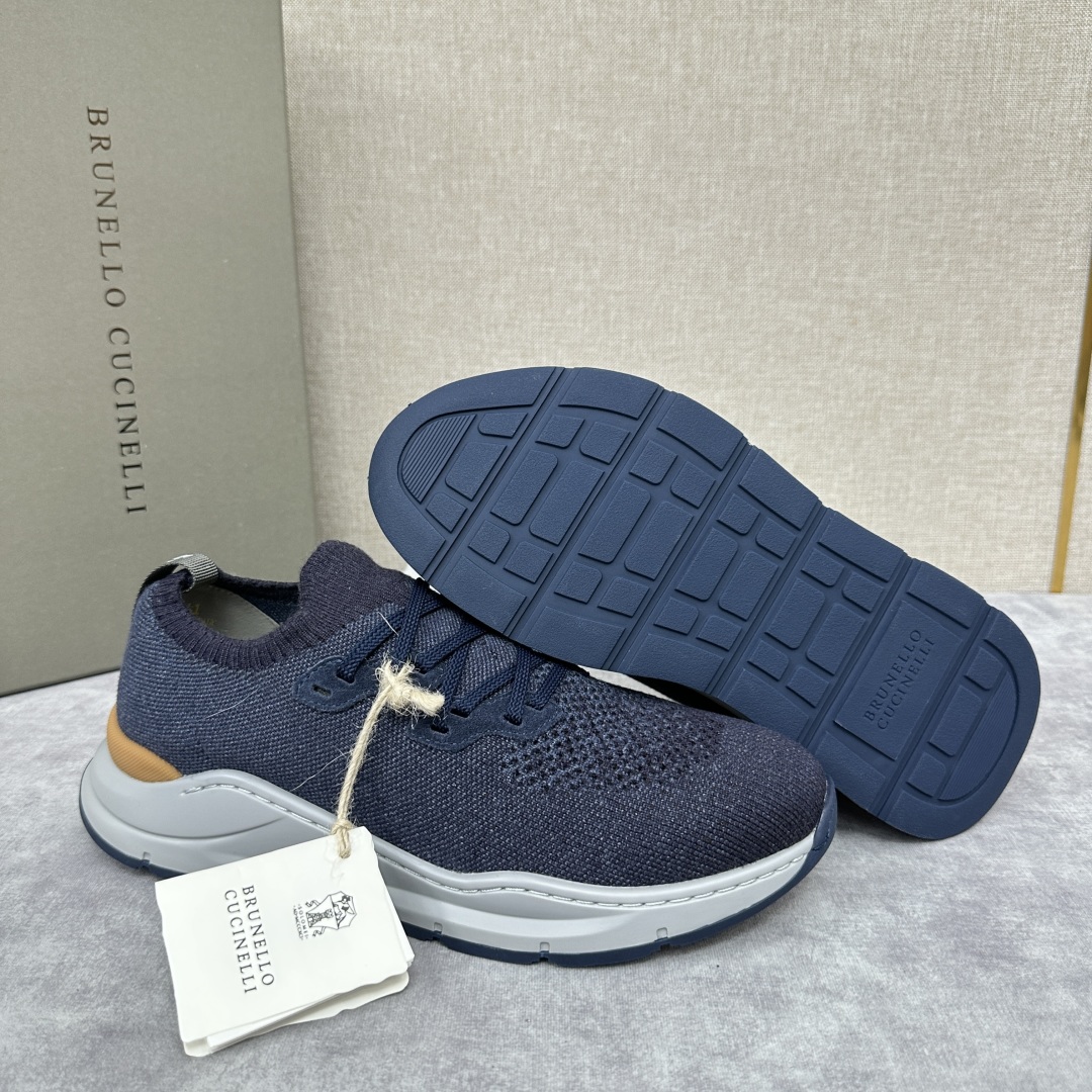 💋💍BC新品 Brunello Cucinell* 针织低帮运动鞋，进口弹力飞织面料  高级针织品以现代