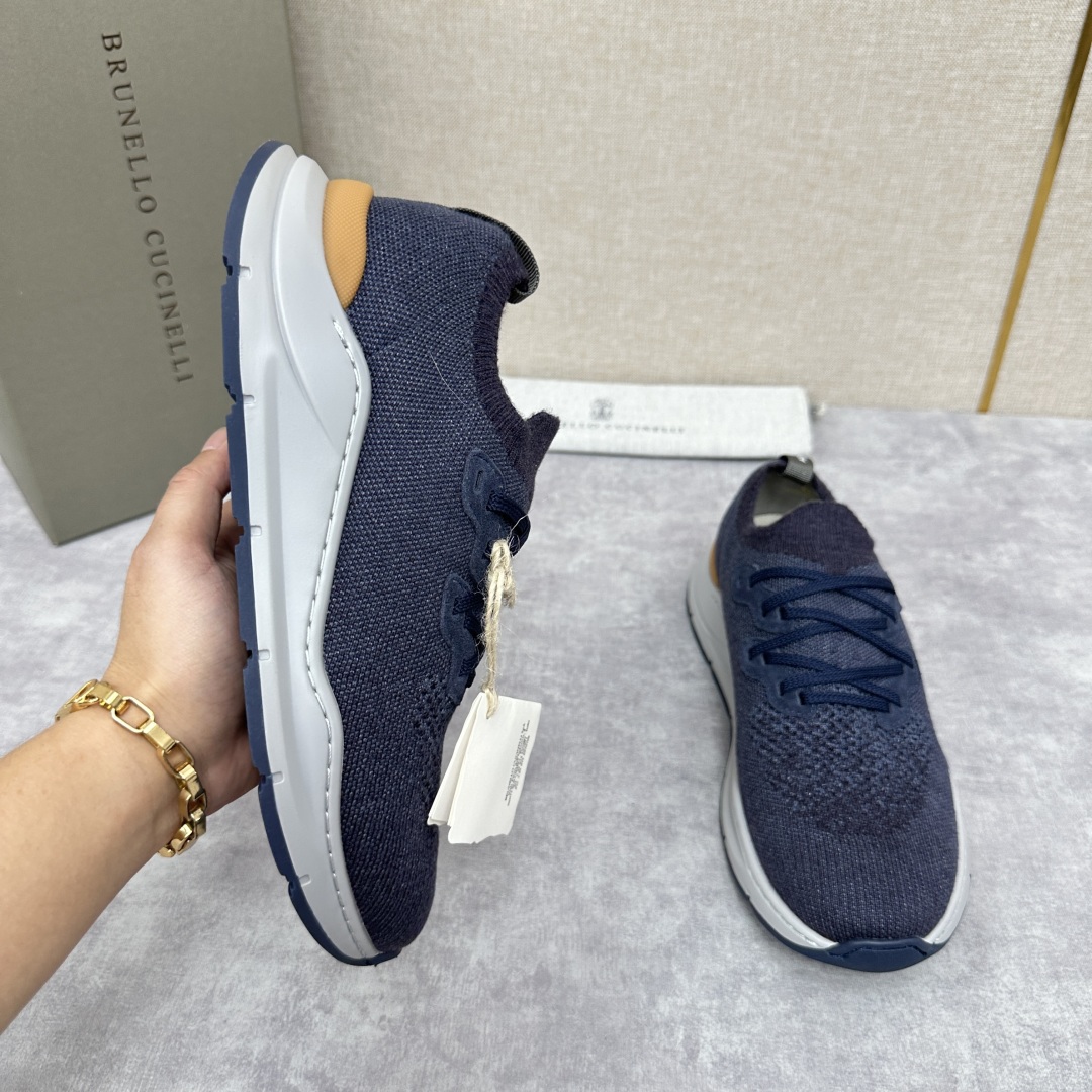 💋💍BC新品 Brunello Cucinell* 针织低帮运动鞋，进口弹力飞织面料  高级针织品以现代