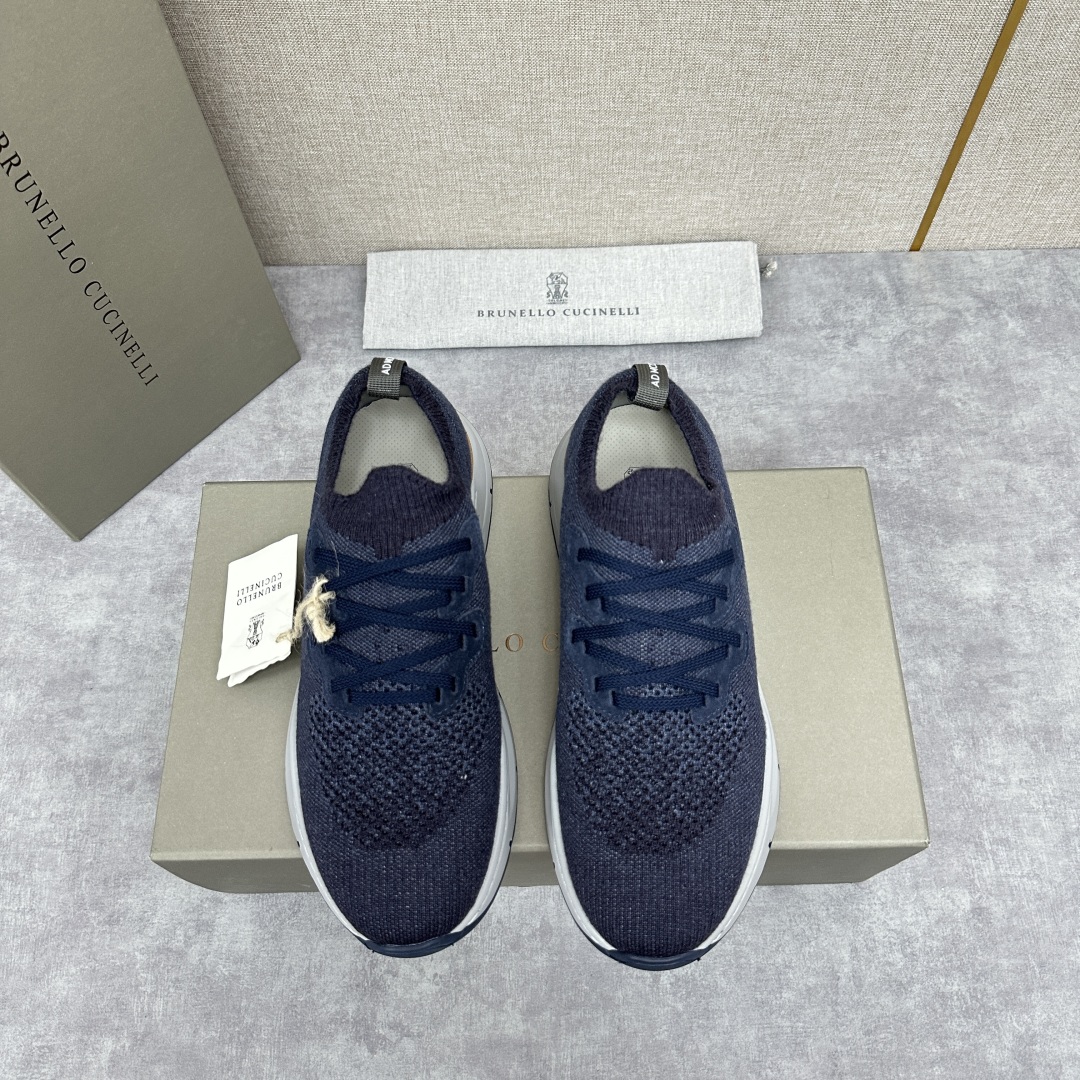 💋💍BC新品 Brunello Cucinell* 针织低帮运动鞋，进口弹力飞织面料  高级针织品以现代