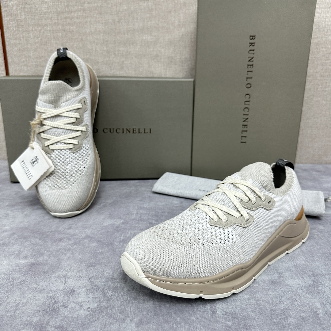 💋💍BC新品 Brunello Cucinell* 针织低帮运动鞋，进口弹力飞织面料  高级针织品以现代