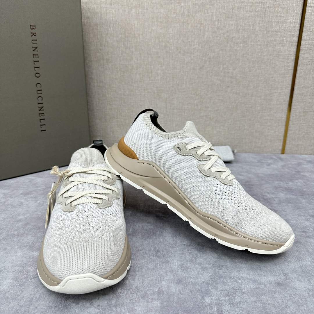 💋💍BC新品 Brunello Cucinell* 针织低帮运动鞋，进口弹力飞织面料  高级针织品以现代