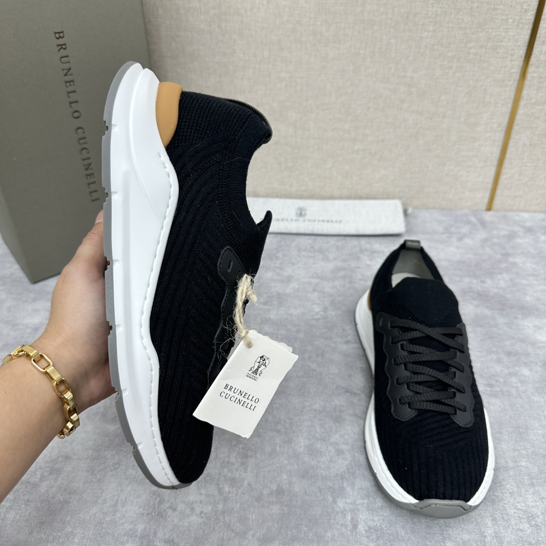 💋💍BC新品 Brunello Cucinell* 针织低帮运动鞋，进口弹力飞织面料  高级针织品以现代