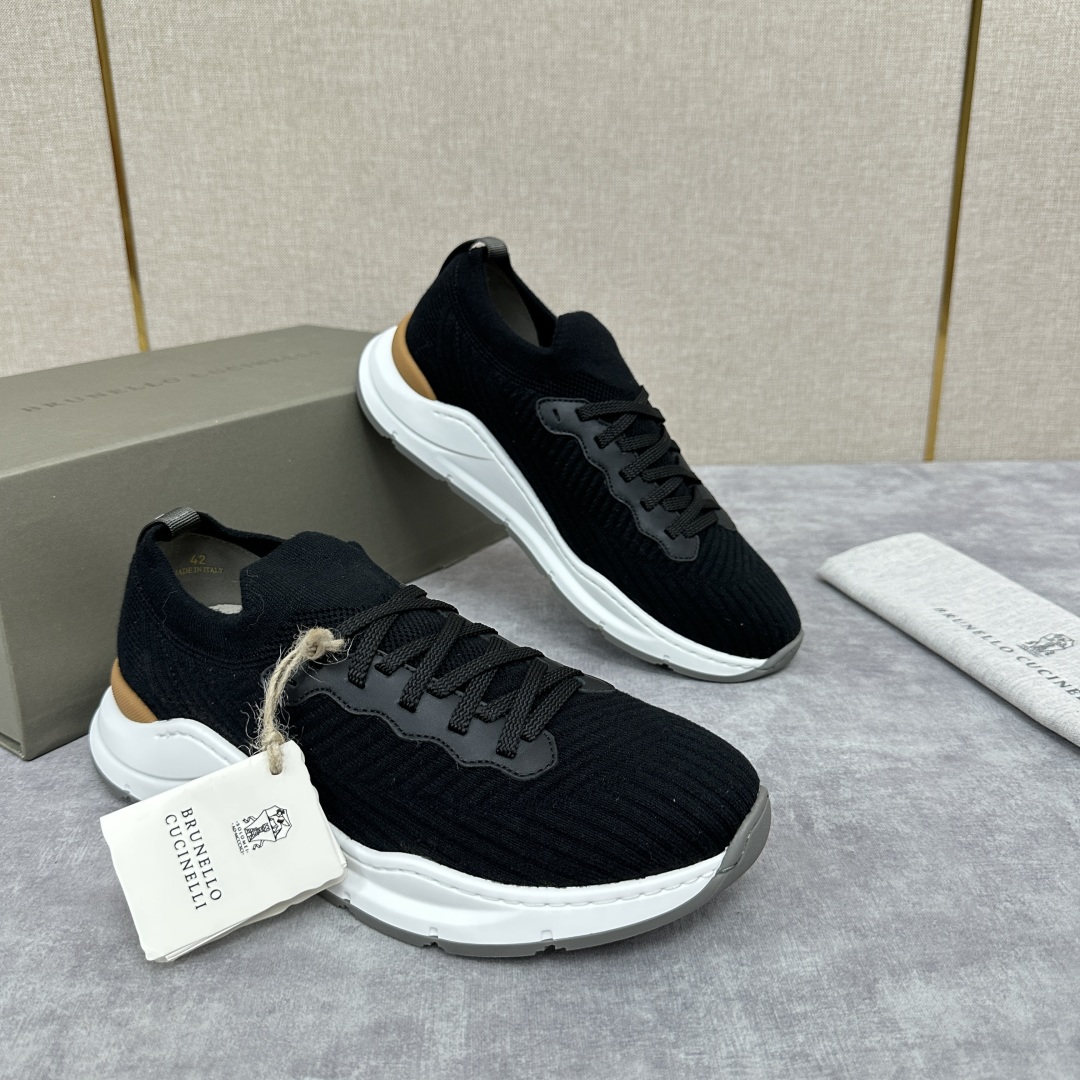 💋💍BC新品 Brunello Cucinell* 针织低帮运动鞋，进口弹力飞织面料  高级针织品以现代