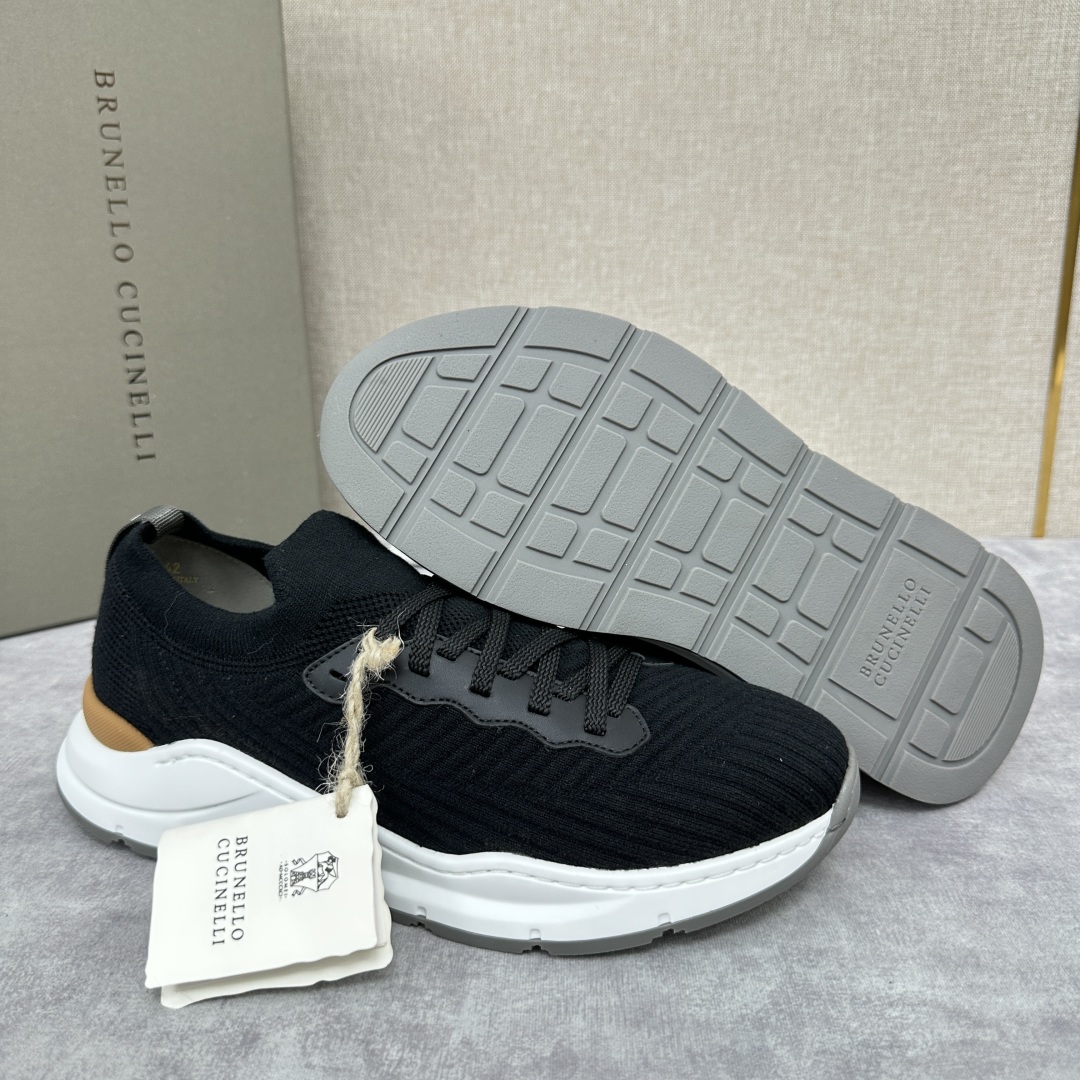 💋💍BC新品 Brunello Cucinell* 针织低帮运动鞋，进口弹力飞织面料  高级针织品以现代