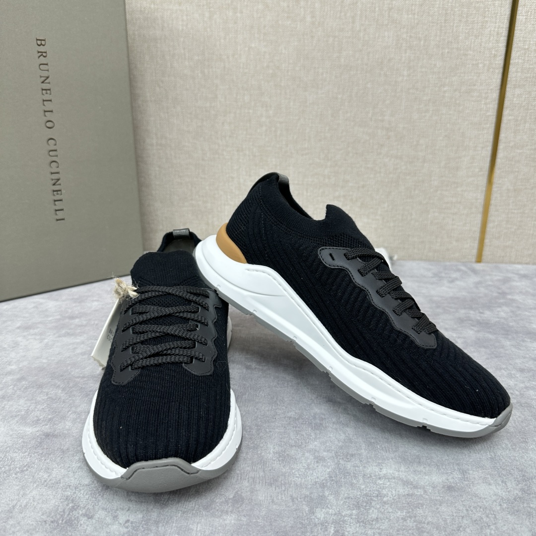 💋💍BC新品 Brunello Cucinell* 针织低帮运动鞋，进口弹力飞织面料  高级针织品以现代