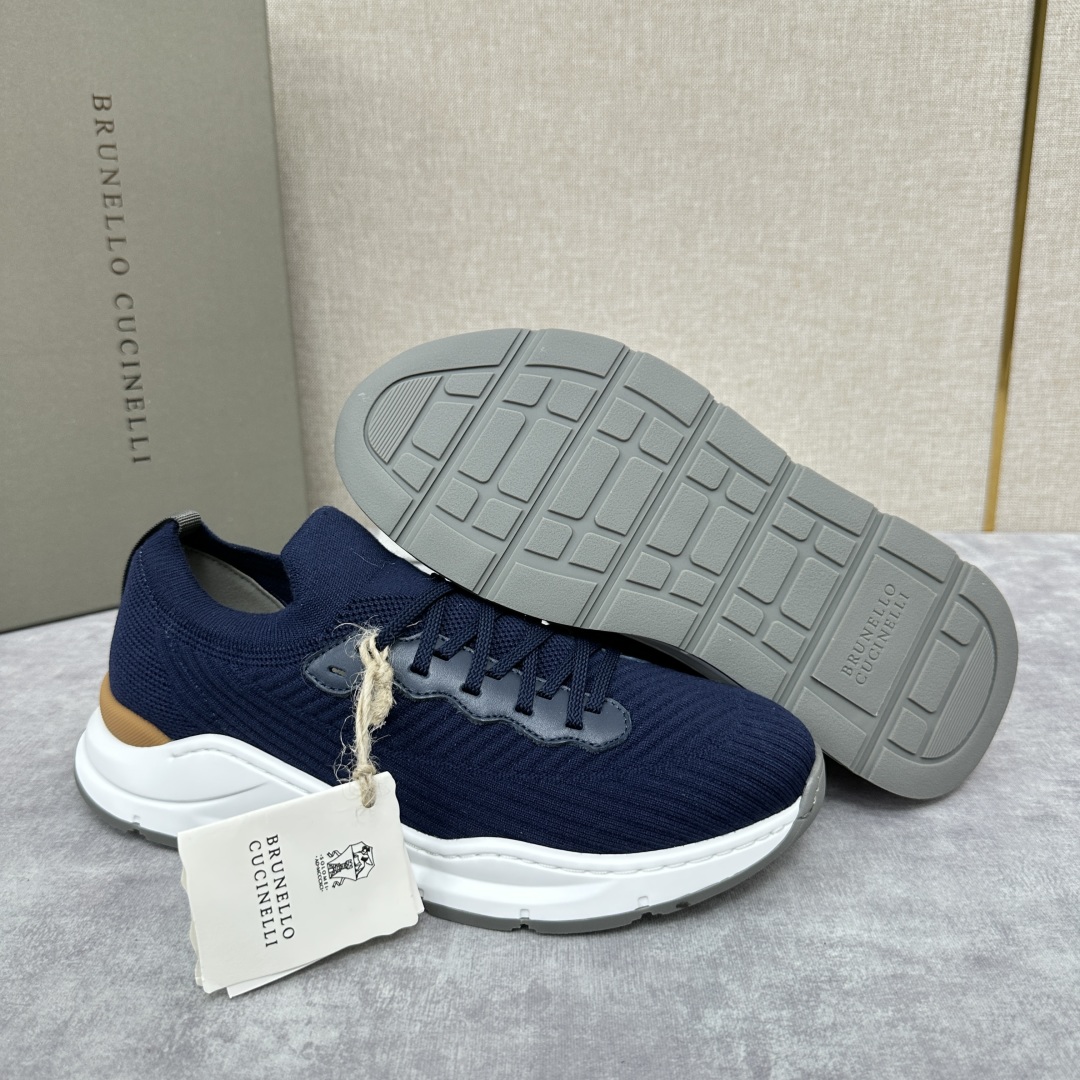 💋💍BC新品 Brunello Cucinell* 针织低帮运动鞋，进口弹力飞织面料  高级针织品以现代
