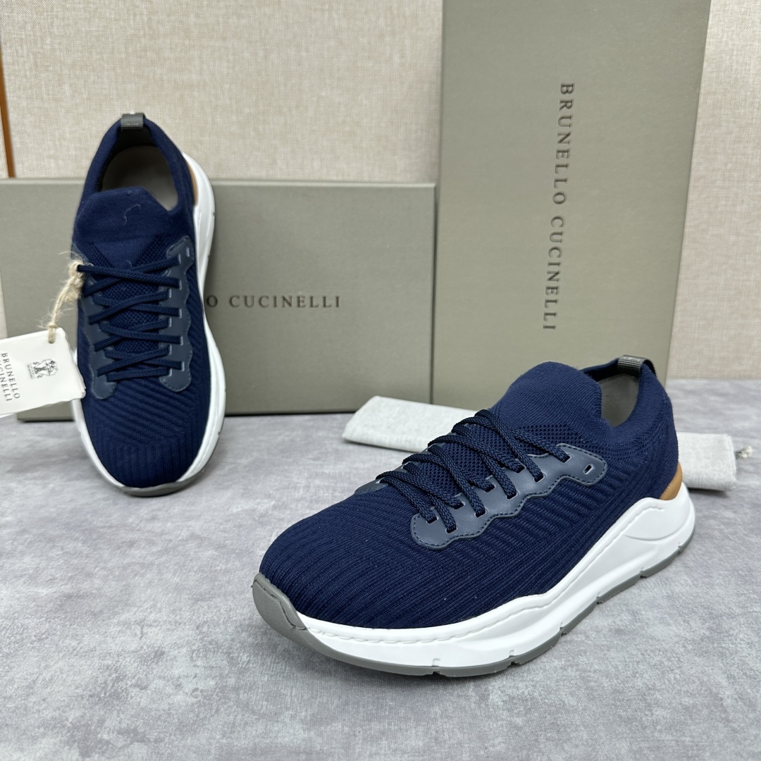 💋💍BC新品 Brunello Cucinell* 针织低帮运动鞋，进口弹力飞织面料  高级针织品以现代