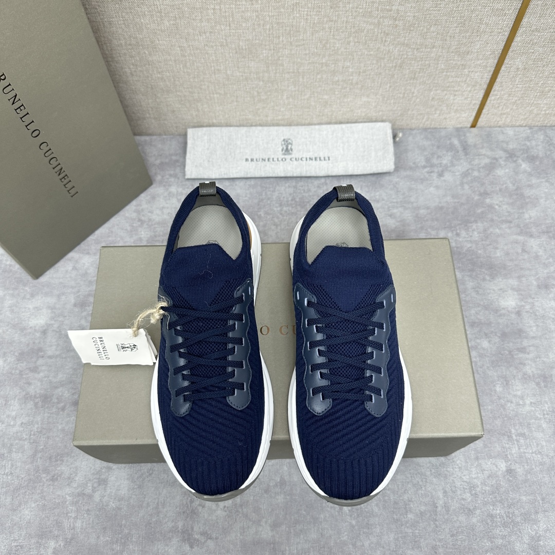 💋💍BC新品 Brunello Cucinell* 针织低帮运动鞋，进口弹力飞织面料  高级针织品以现代