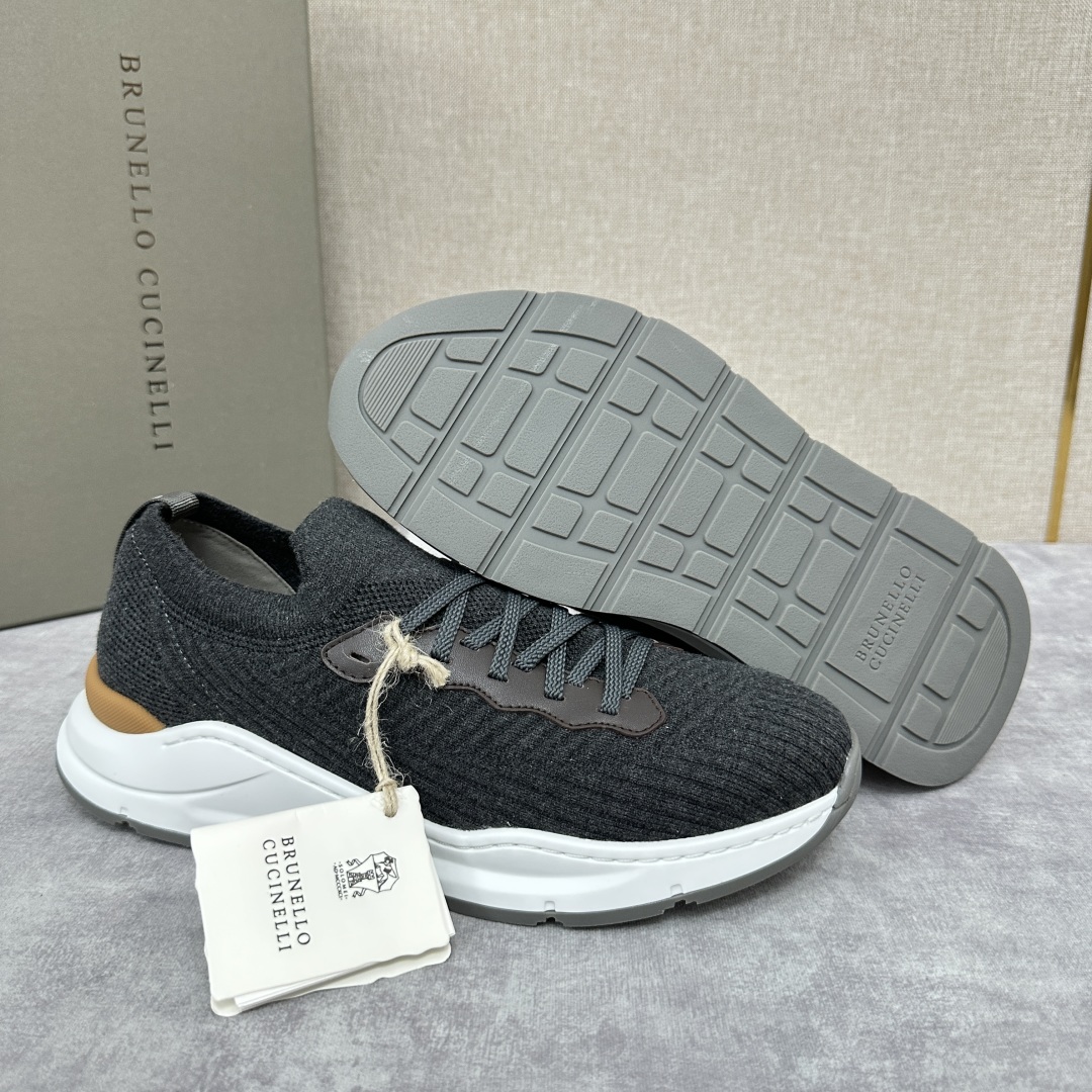 💋💍BC新品 Brunello Cucinell* 针织低帮运动鞋，进口弹力飞织面料  高级针织品以现代