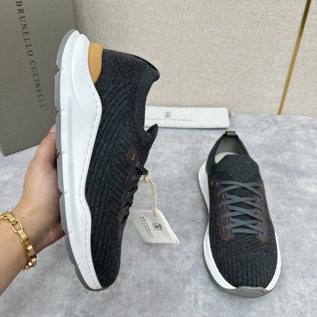 💋💍BC新品 Brunello Cucinell* 针织低帮运动鞋，进口弹力飞织面料  高级针织品以现代
