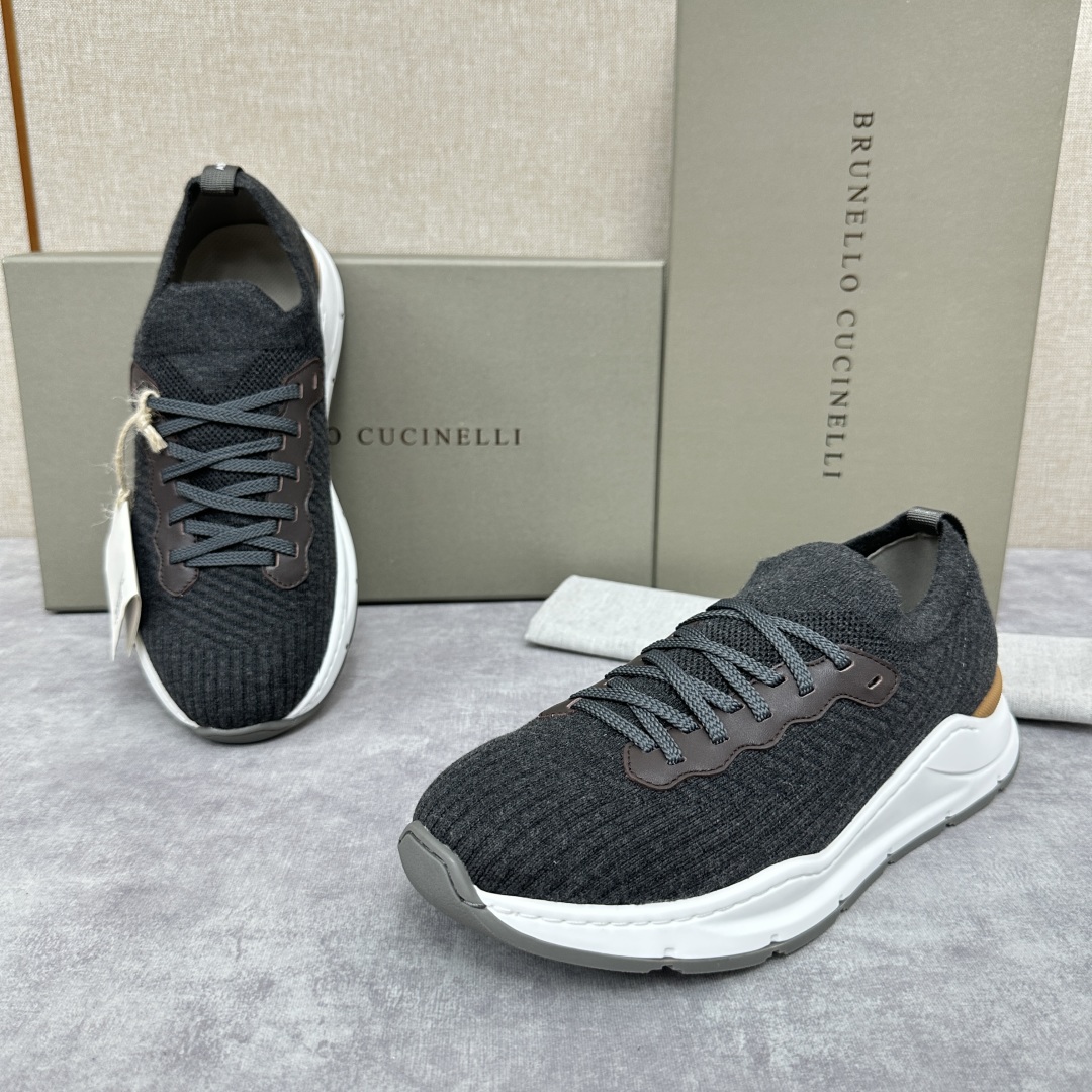 💋💍BC新品 Brunello Cucinell* 针织低帮运动鞋，进口弹力飞织面料  高级针织品以现代