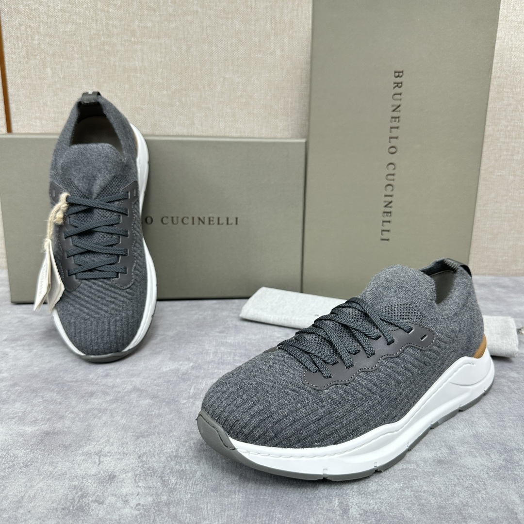 💋💍BC新品 Brunello Cucinell* 针织低帮运动鞋，进口弹力飞织面料  高级针织品以现代