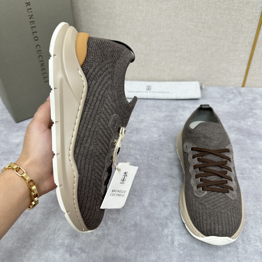 💋💍BC新品 Brunello Cucinell* 针织低帮运动鞋，进口弹力飞织面料  高级针织品以现代