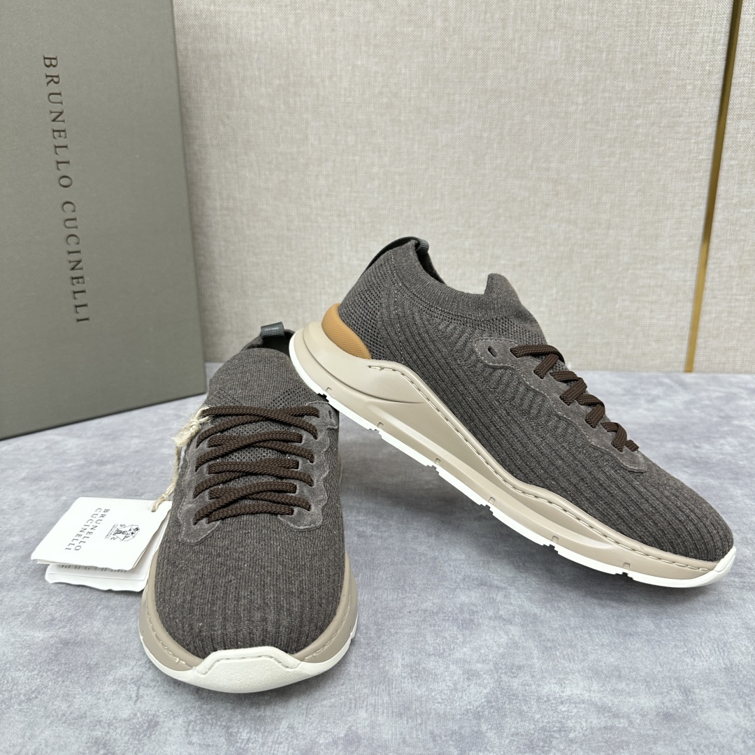 💋💍BC新品 Brunello Cucinell* 针织低帮运动鞋，进口弹力飞织面料  高级针织品以现代