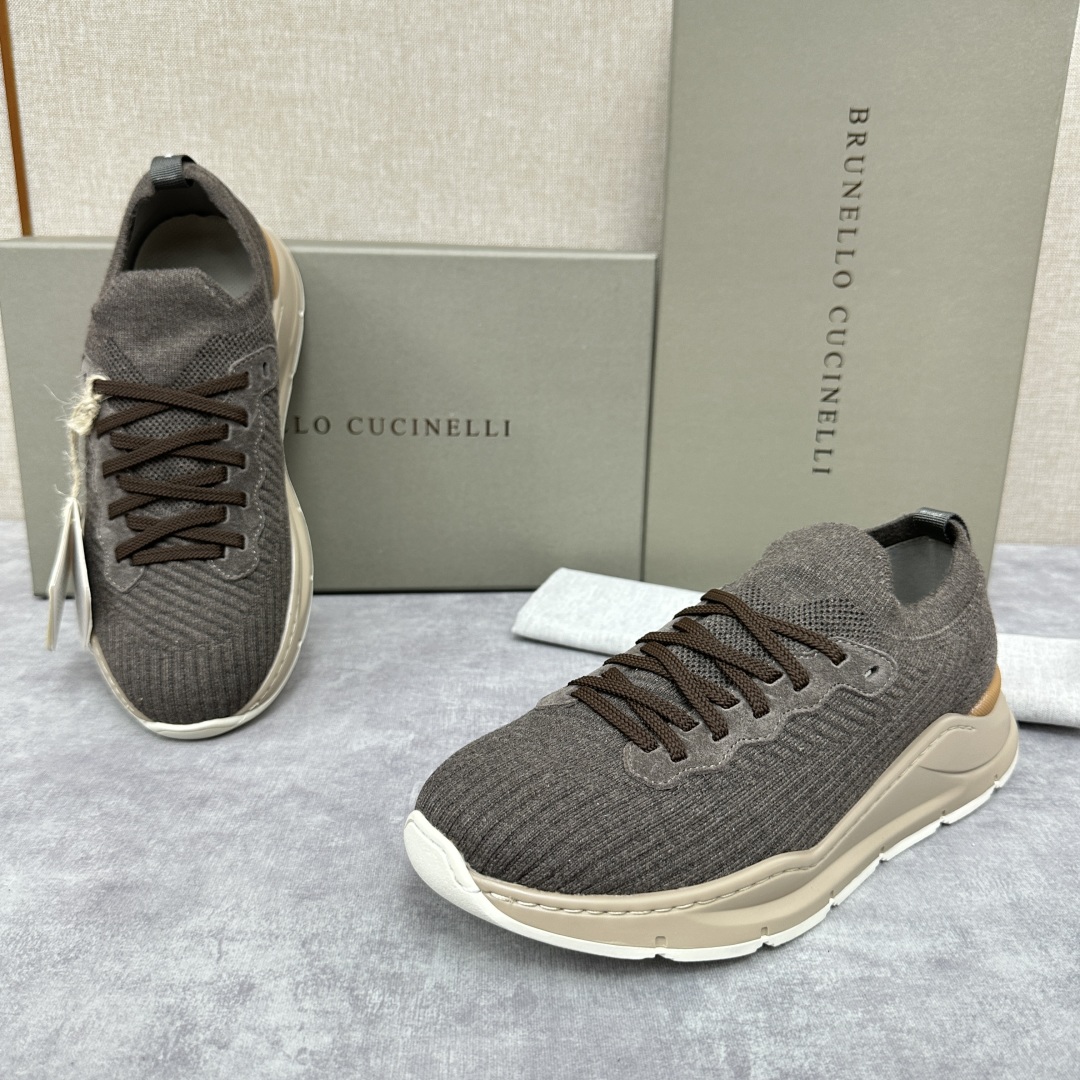 💋💍BC新品 Brunello Cucinell* 针织低帮运动鞋，进口弹力飞织面料  高级针织品以现代