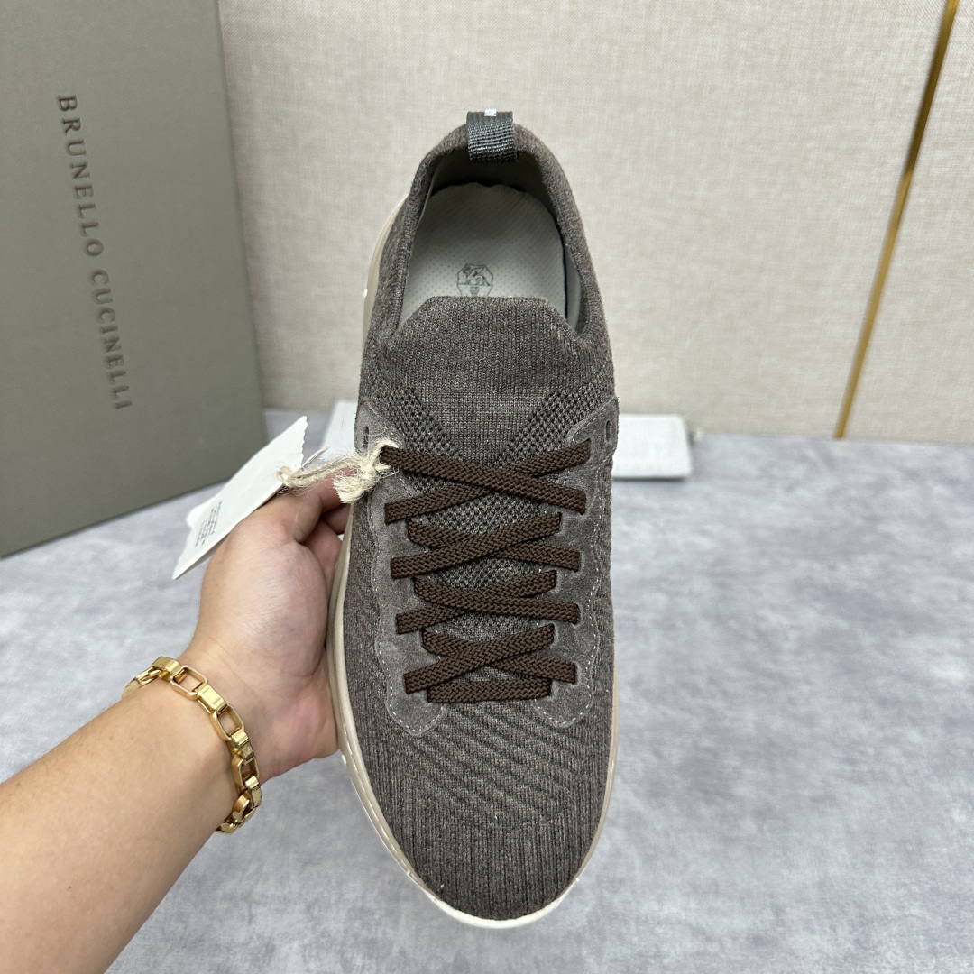 💋💍BC新品 Brunello Cucinell* 针织低帮运动鞋，进口弹力飞织面料  高级针织品以现代