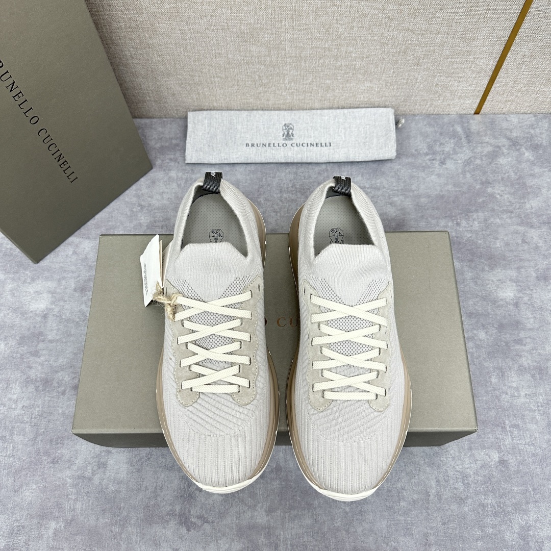 💋💍BC新品 Brunello Cucinell* 针织低帮运动鞋,进口弹力飞织面料 高级针织品以现代