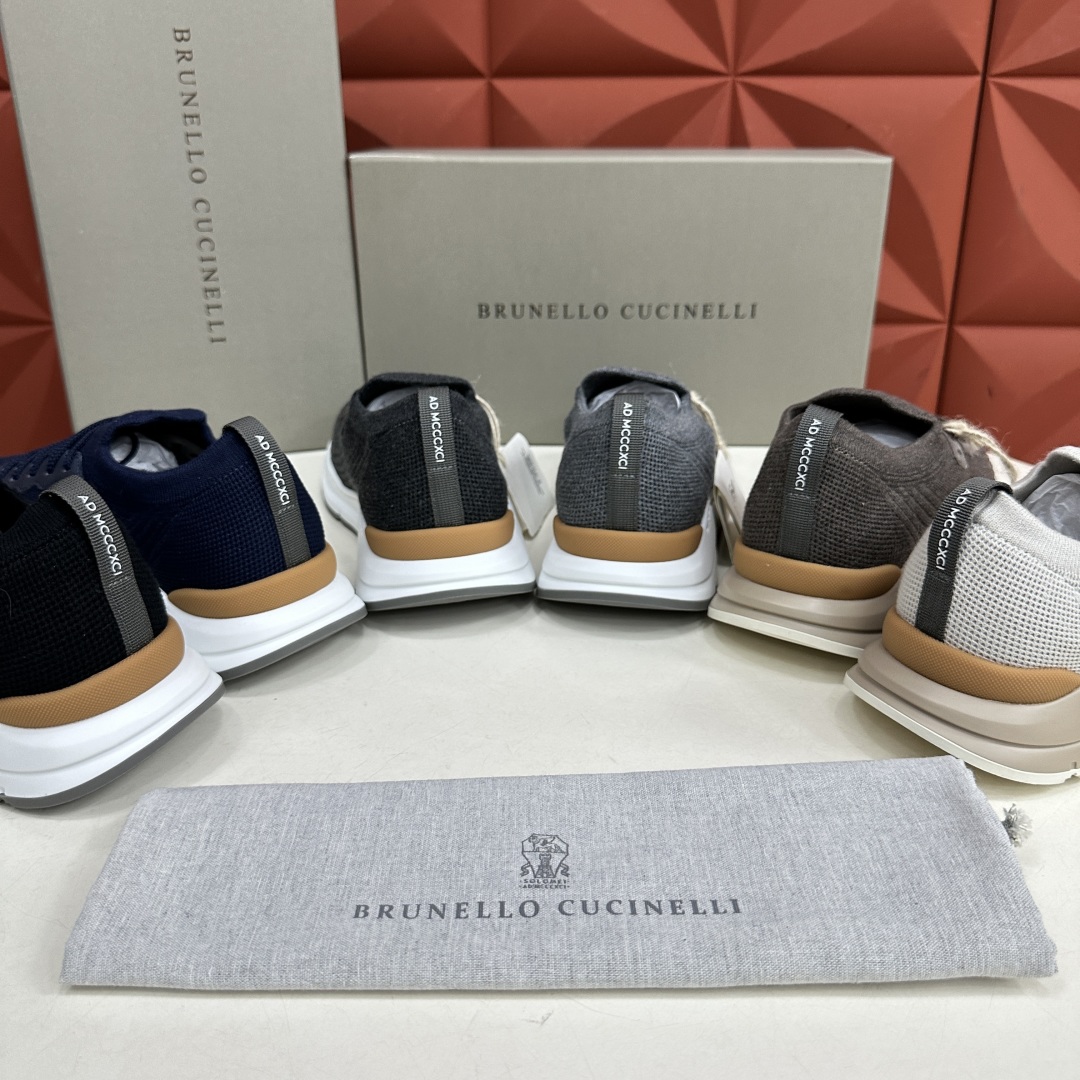 💋💍BC新品 Brunello Cucinell* 针织低帮运动鞋，进口弹力飞织面料  高级针织品以现代