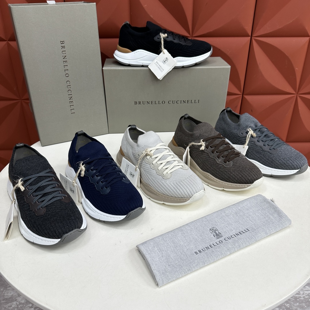 💋💍BC新品 Brunello Cucinell* 针织低帮运动鞋，进口弹力飞织面料  高级针织品以现代