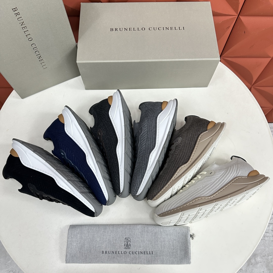 💋💍BC新品 Brunello Cucinell* 针织低帮运动鞋，进口弹力飞织面料  高级针织品以现代