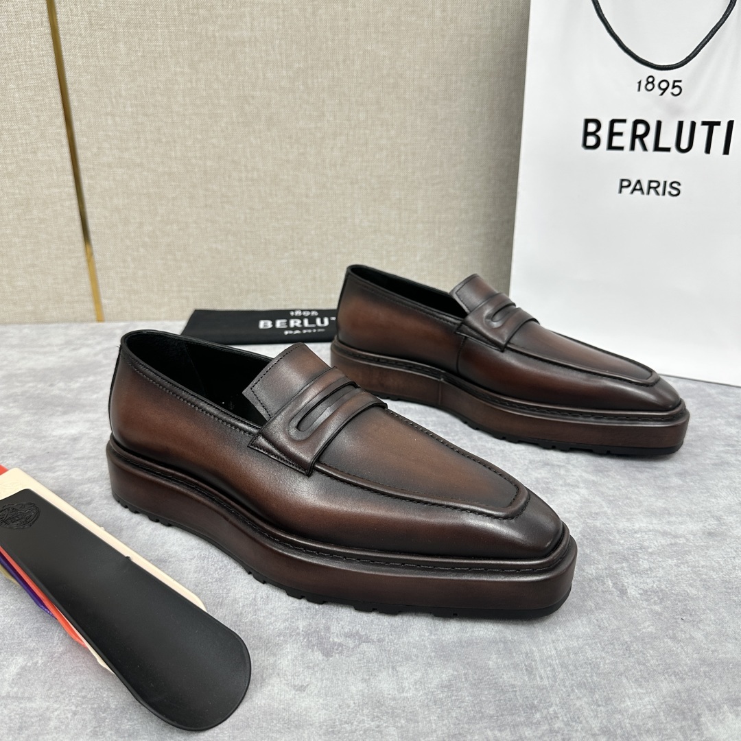 💋💍BERLUT* 布鲁提 ALTO 套脚牛津鞋 男士正装👔一脚蹬皮鞋 官方 19,500