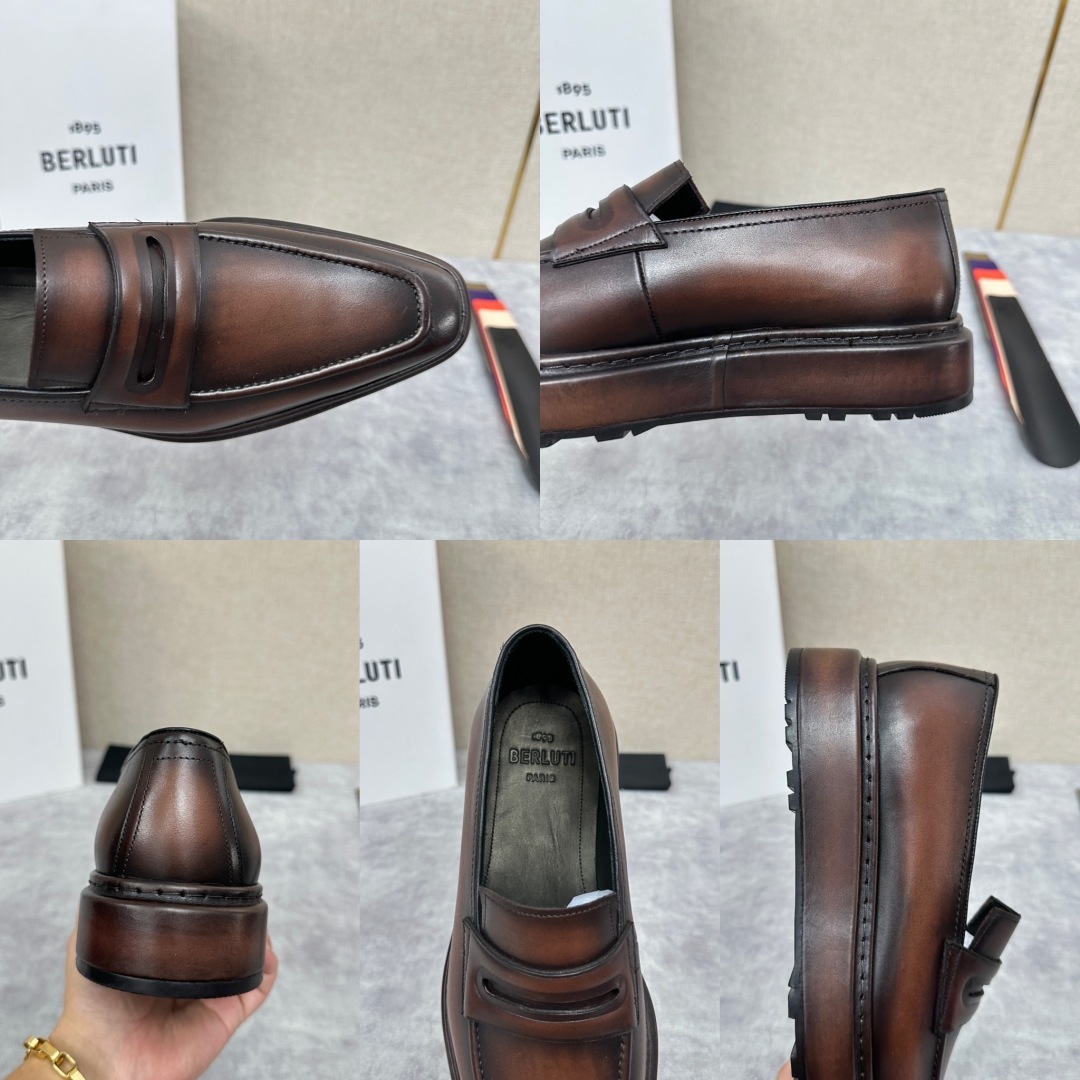 💋💍BERLUT* 布鲁提 ALTO 套脚牛津鞋 男士正装👔一脚蹬皮鞋 官方 19,500