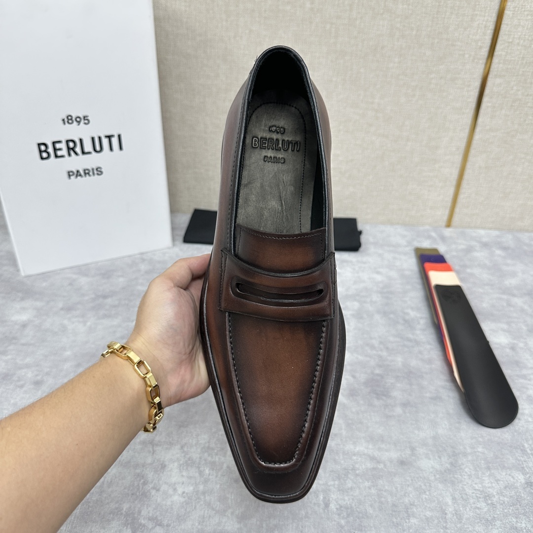 💋💍BERLUT* 布鲁提 ALTO 套脚牛津鞋 男士正装👔一脚蹬皮鞋 官方 19,500