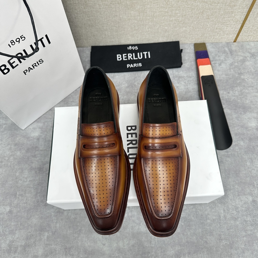 💋💍BERLUT* 布鲁提 ALTO 套脚牛津鞋 男士正装👔一脚蹬皮鞋 官方 19,500