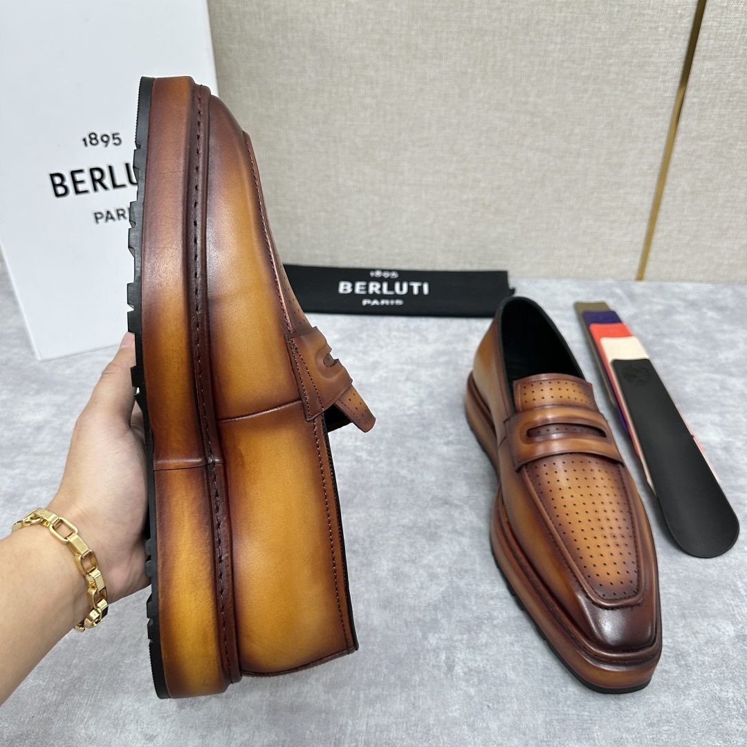 💋💍BERLUT* 布鲁提 ALTO 套脚牛津鞋 男士正装👔一脚蹬皮鞋 官方 19,500