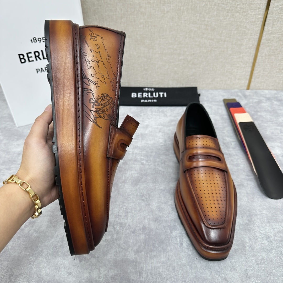 💋💍BERLUT* 布鲁提 ALTO 套脚牛津鞋 男士正装👔一脚蹬皮鞋 官方 19,500