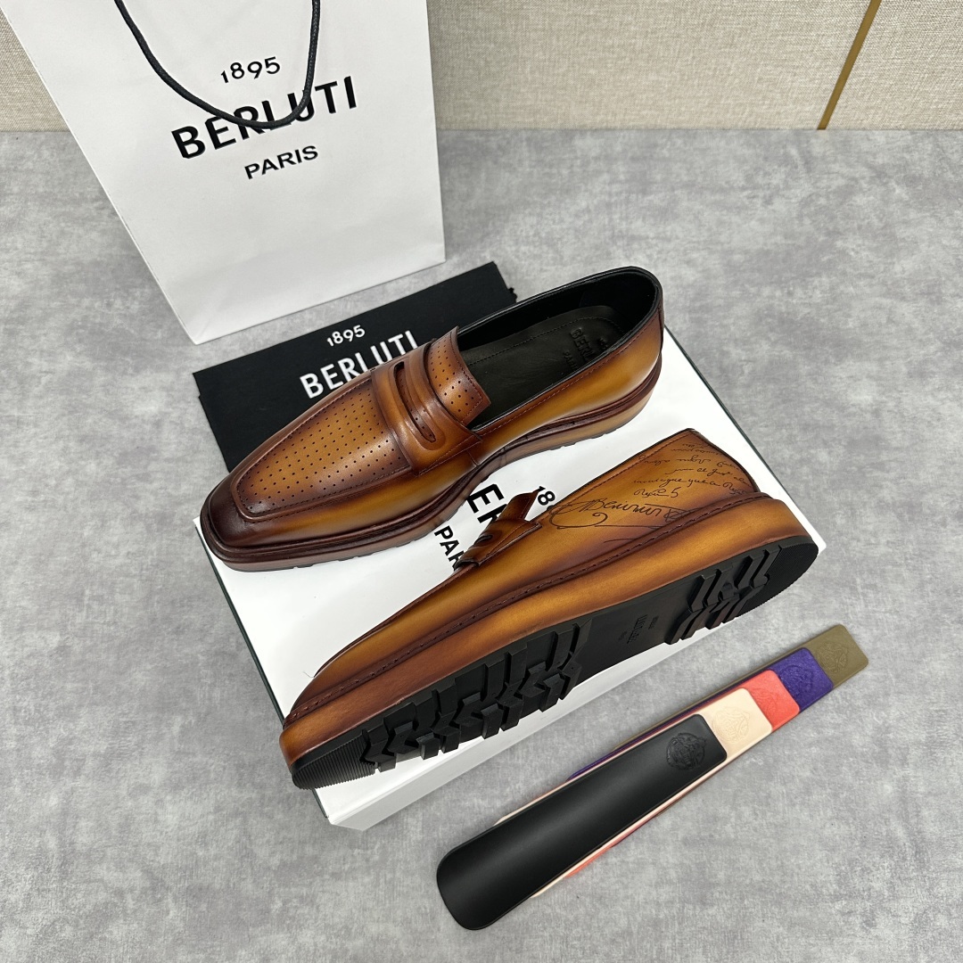 💋💍BERLUT* 布鲁提 ALTO 套脚牛津鞋 男士正装👔一脚蹬皮鞋 官方 19,500
