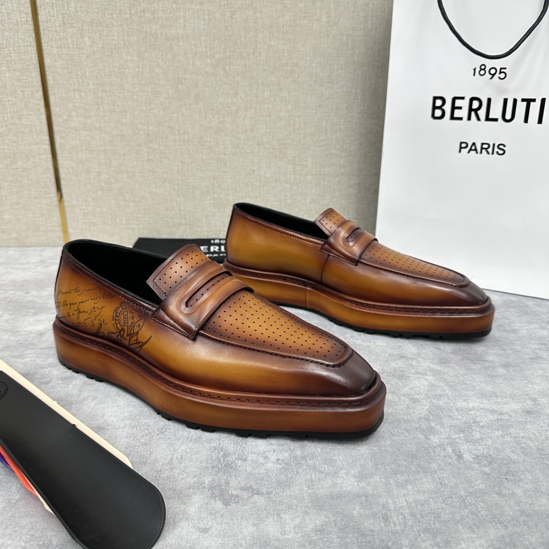 💋💍BERLUT* 布鲁提 ALTO 套脚牛津鞋 男士正装👔一脚蹬皮鞋 官方 19,500