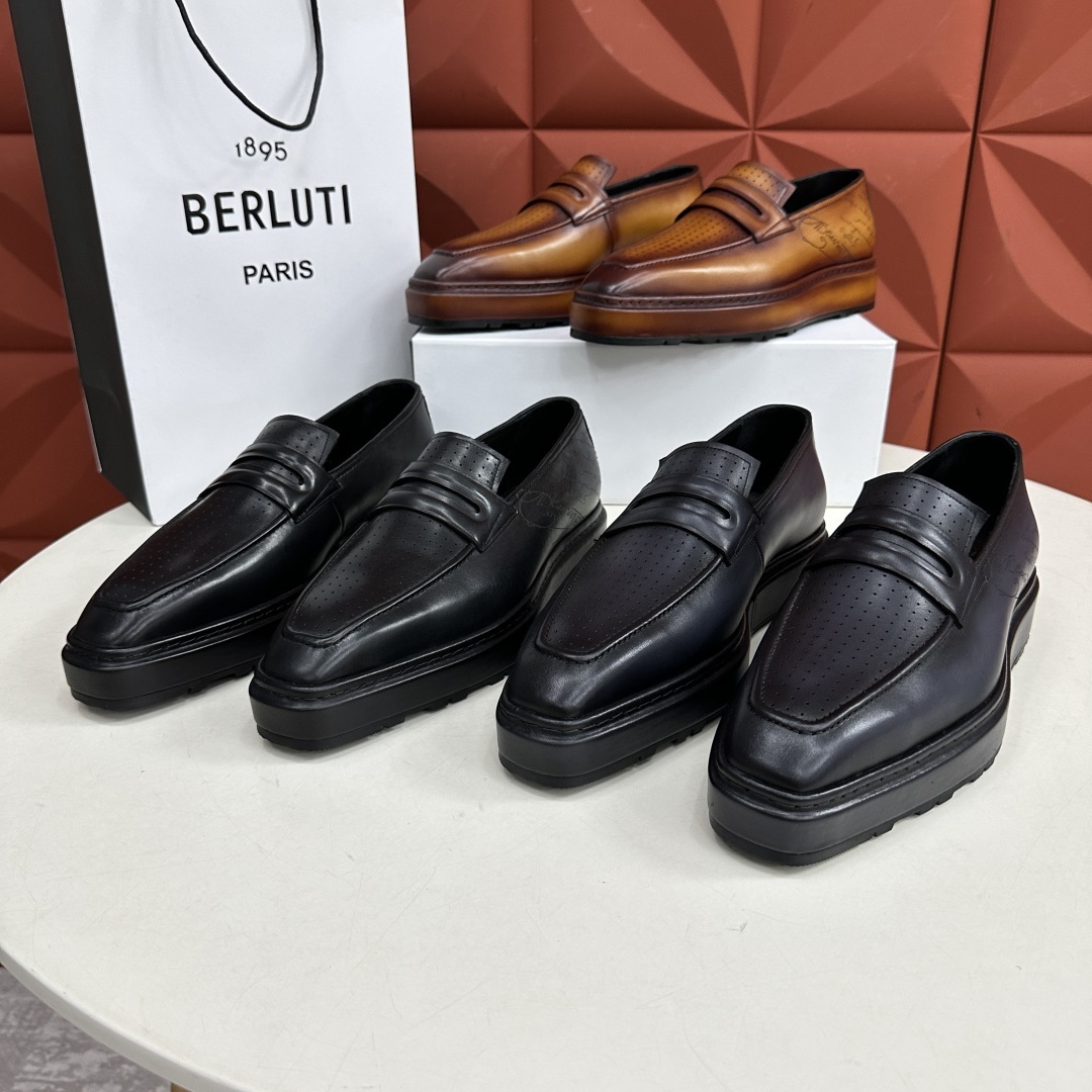 💋💍BERLUT* 布鲁提 ALTO 套脚牛津鞋 男士正装👔一脚蹬皮鞋 官方 19,500