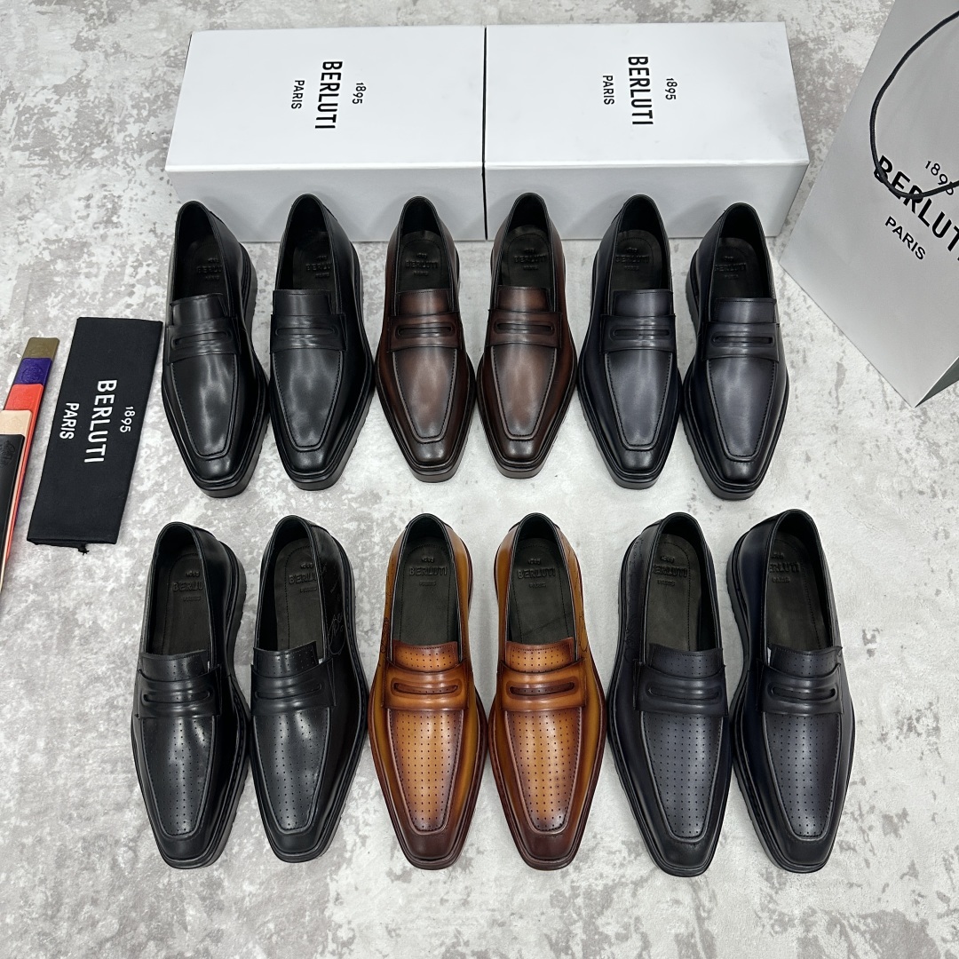 💋💍BERLUT* 布鲁提 ALTO 套脚牛津鞋 男士正装👔一脚蹬皮鞋 官方 19,500