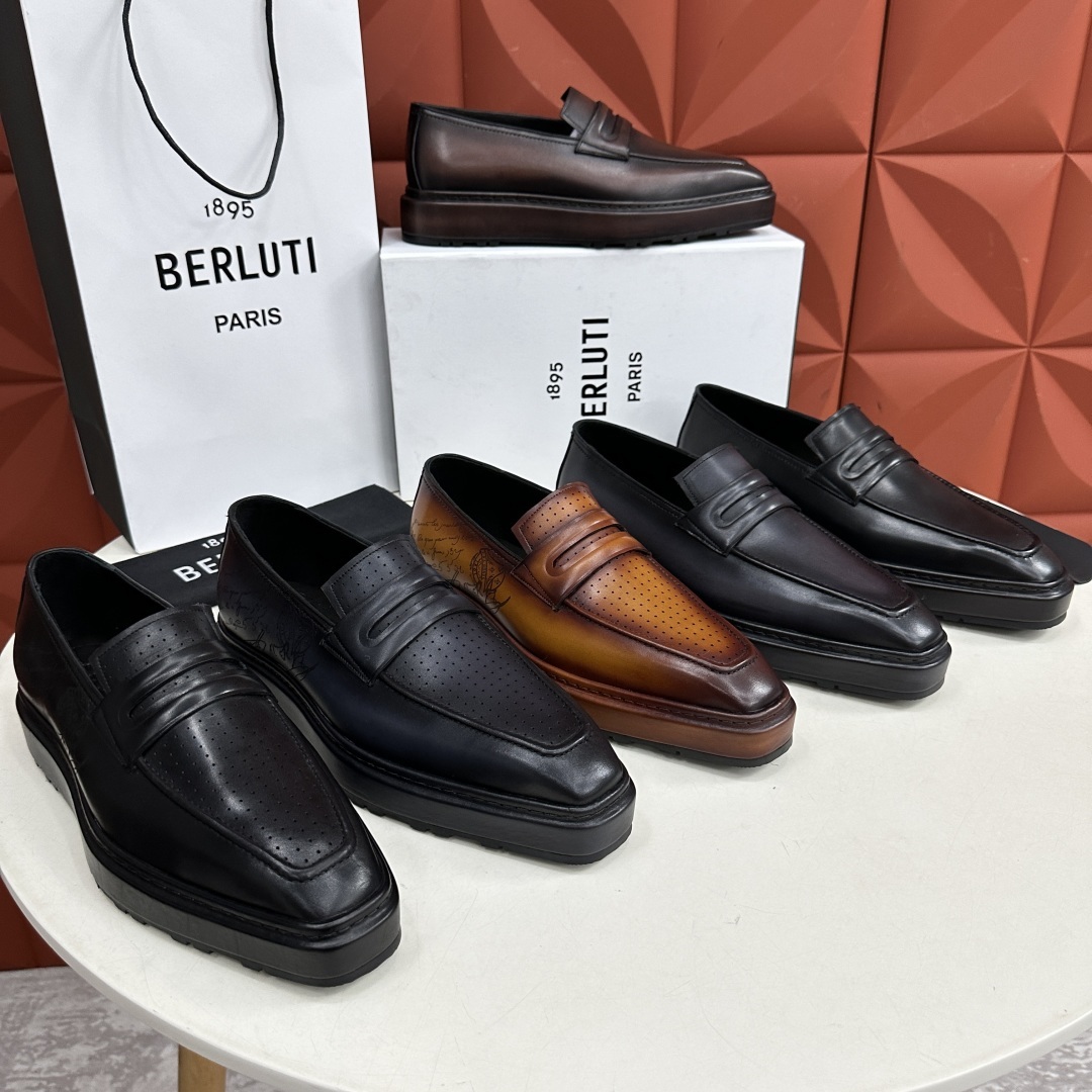 💋💍BERLUT* 布鲁提 ALTO 套脚牛津鞋 男士正装👔一脚蹬皮鞋 官方 19,500