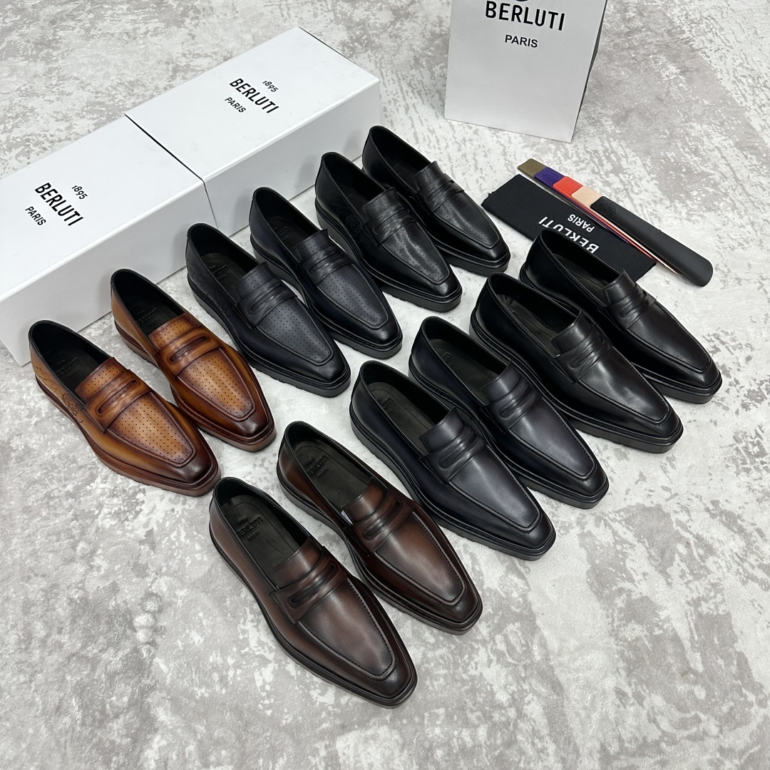 💋💍BERLUT* 布鲁提 ALTO 套脚牛津鞋 男士正装👔一脚蹬皮鞋 官方 19,500