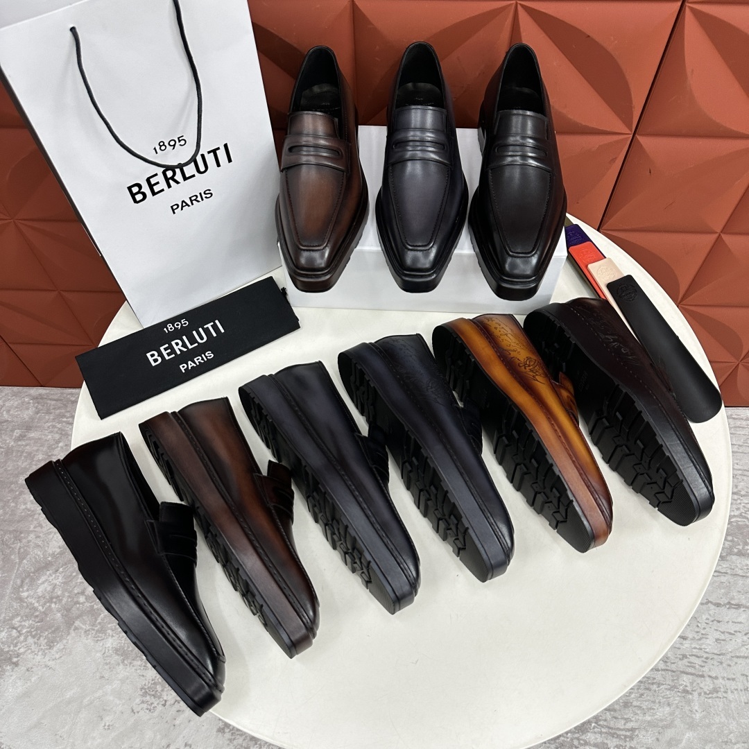💋💍BERLUT* 布鲁提 ALTO 套脚牛津鞋 男士正装👔一脚蹬皮鞋 官方 19,500