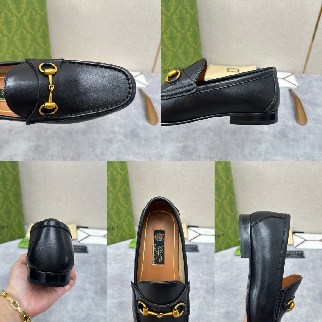 💋💍G家  GUCC*  新品男士马衔扣乐福鞋  官方7,400   采用单层进口牛皮/开边珠亮皮鳄鱼🐊
