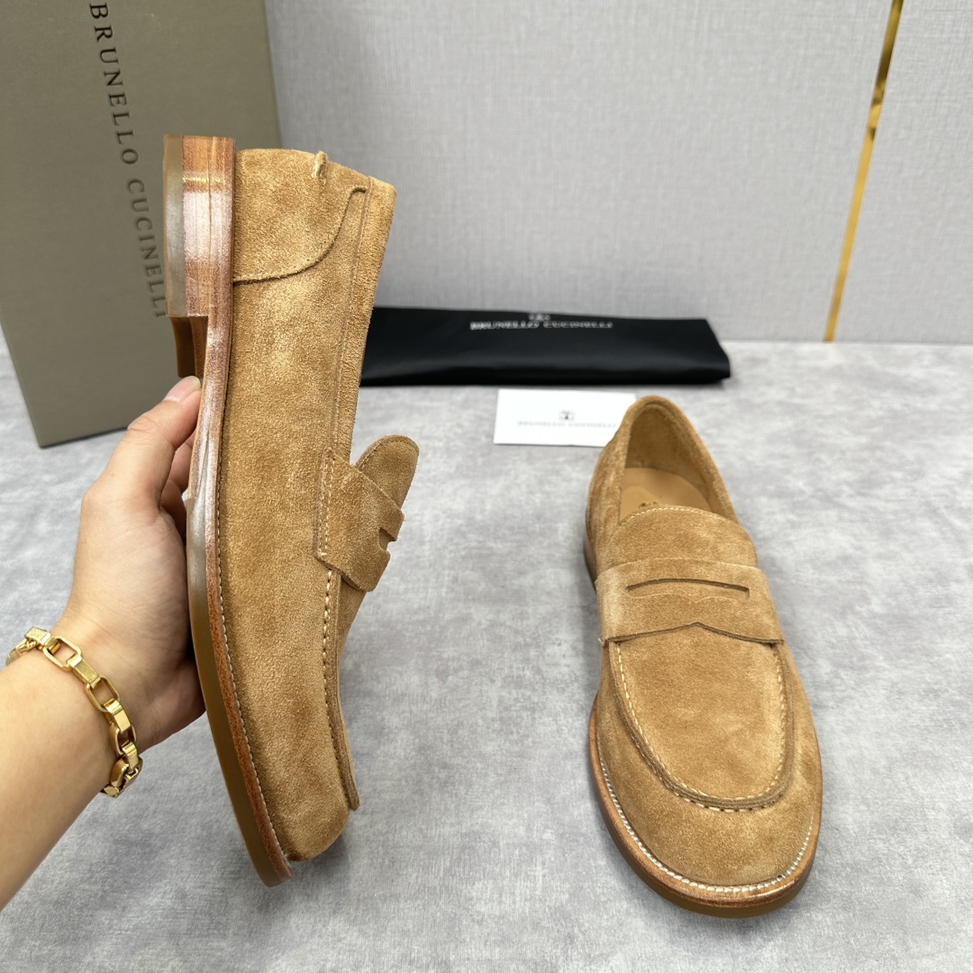 💋💍BC家新品上架 Brunello Cucinell* 乐福鞋皮鞋  进口牛反绒牛皮打造 手工缝制鞋面