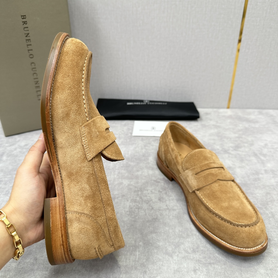 💋💍BC家新品上架 Brunello Cucinell* 乐福鞋皮鞋  进口牛反绒牛皮打造 手工缝制鞋面