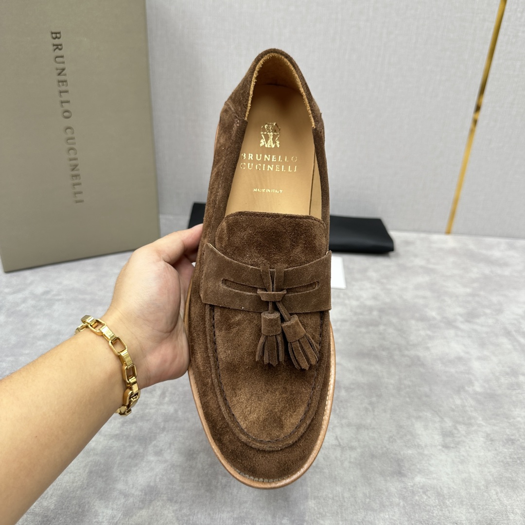 💋💍BC家新品上架 Brunello Cucinell* 乐福鞋皮鞋  进口牛反绒牛皮打造 手工缝制鞋面