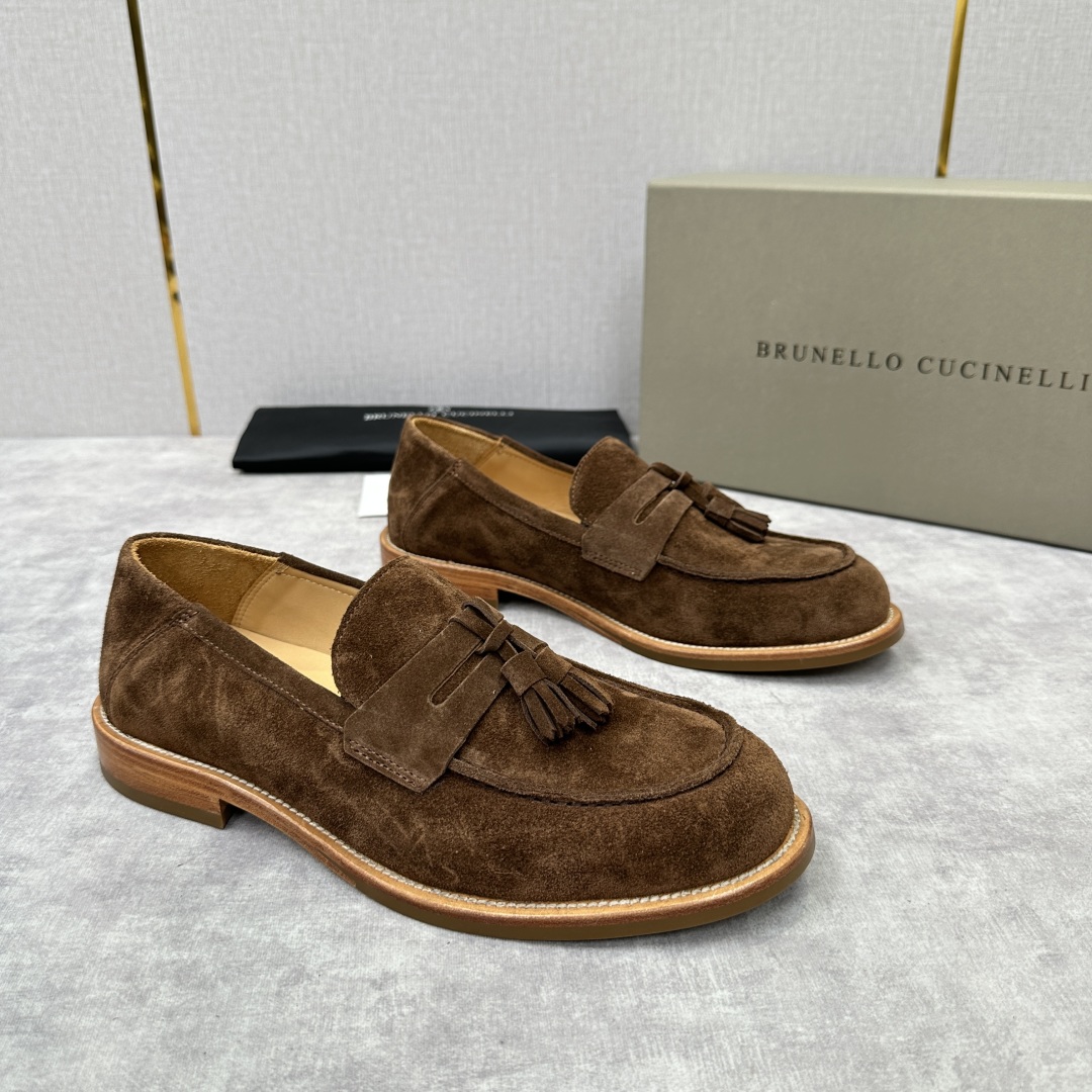 💋💍BC家新品上架 Brunello Cucinell* 乐福鞋皮鞋  进口牛反绒牛皮打造 手工缝制鞋面