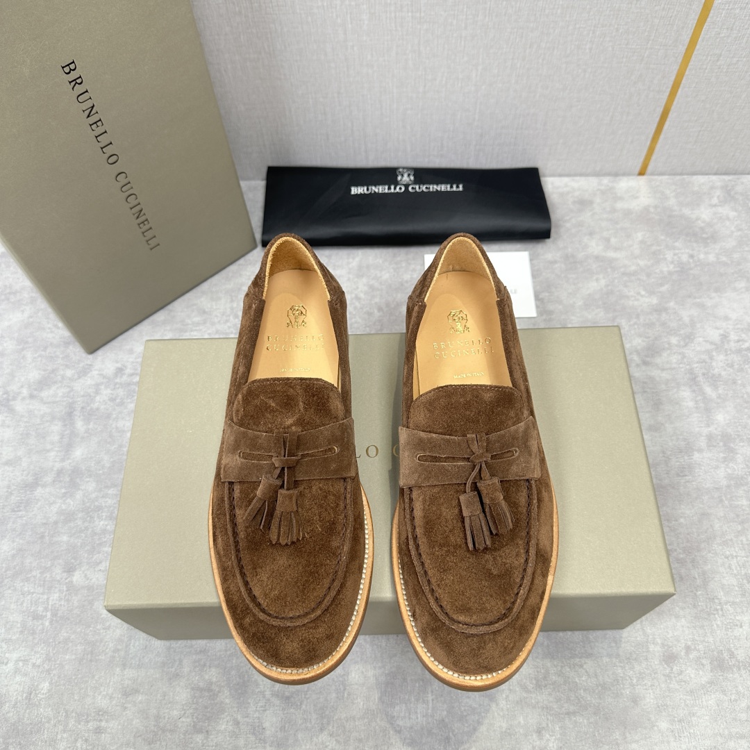 💋💍BC家新品上架 Brunello Cucinell* 乐福鞋皮鞋  进口牛反绒牛皮打造 手工缝制鞋面