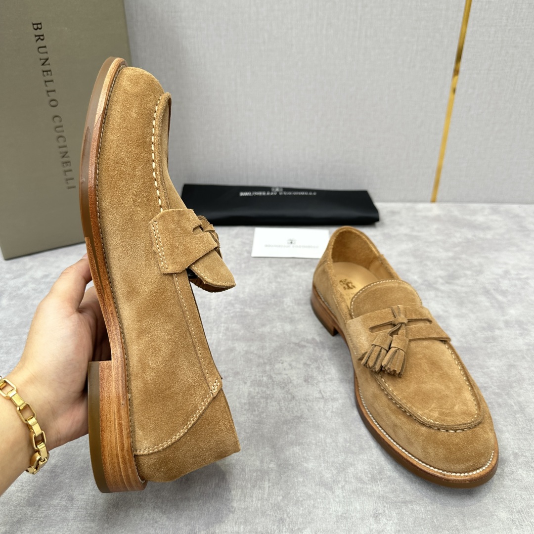 💋💍BC家新品上架 Brunello Cucinell* 乐福鞋皮鞋  进口牛反绒牛皮打造 手工缝制鞋面