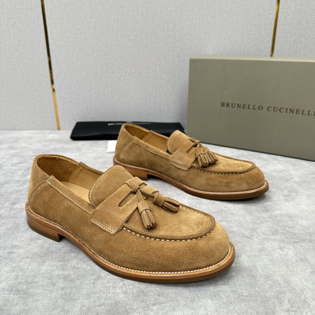 💋💍BC家新品上架 Brunello Cucinell* 乐福鞋皮鞋  进口牛反绒牛皮打造 手工缝制鞋面