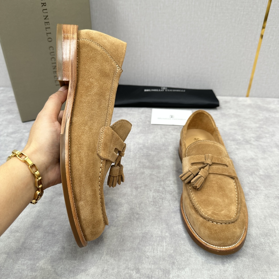 💋💍BC家新品上架 Brunello Cucinell* 乐福鞋皮鞋  进口牛反绒牛皮打造 手工缝制鞋面